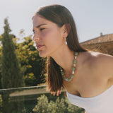 Collar de lava y perlas Keshi CORAL SEA III - KIREI
