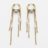 NOVA EARRINGS · Aros Dorados con Perlas y Cadenas