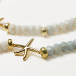 Pulsera con estrella acero inoxidable bañado en oro y ópalos BEACH - KIREI 