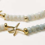 Pulsera con estrella acero inoxidable bañado en oro y ópalos BEACH - KIREI 