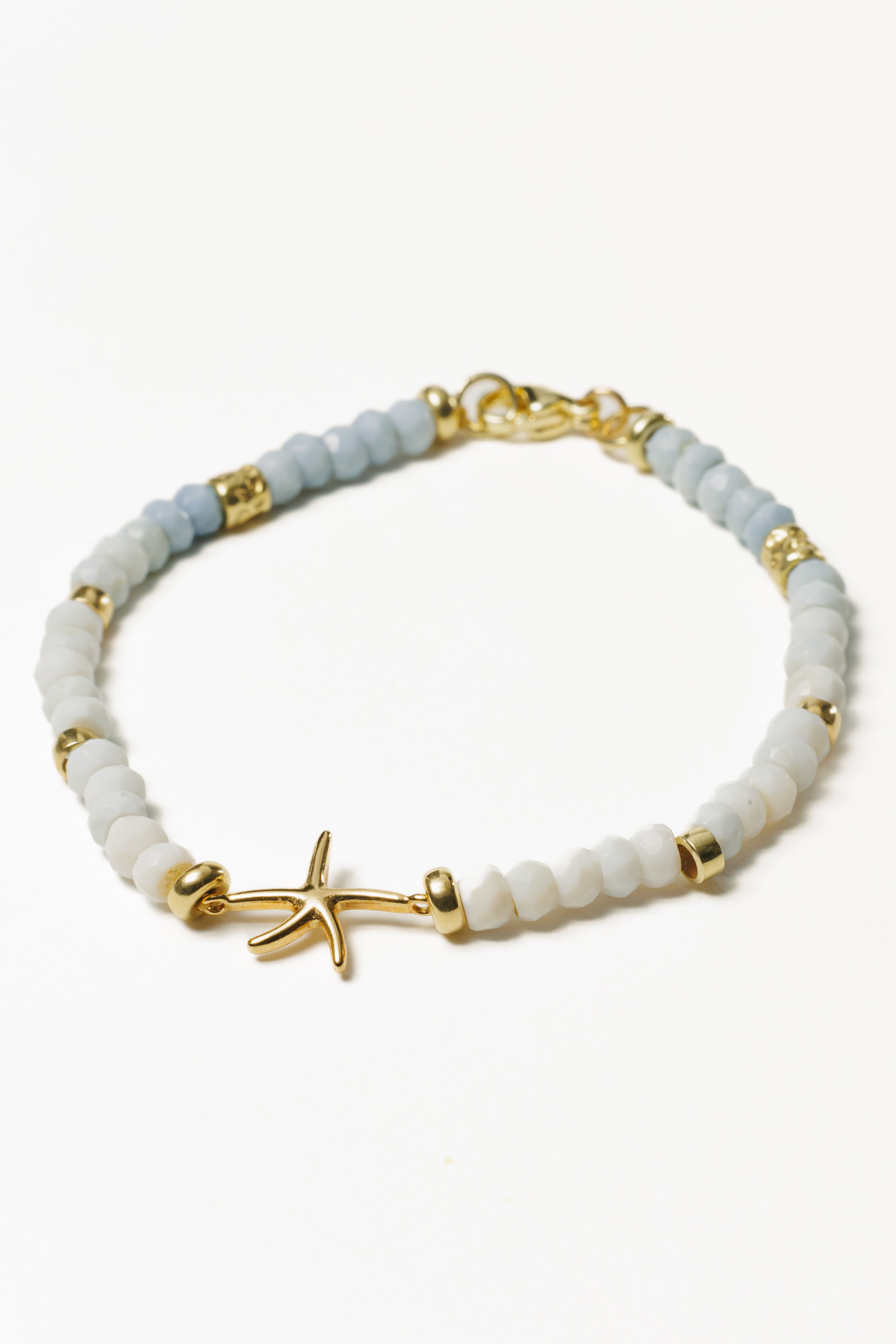 Pulsera con estrella acero inoxidable bañado en oro y ópalos BEACH - KIREI 