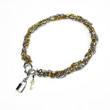 BLOCK | Collar de cadenas bicolor en acero inoxidable con colgante