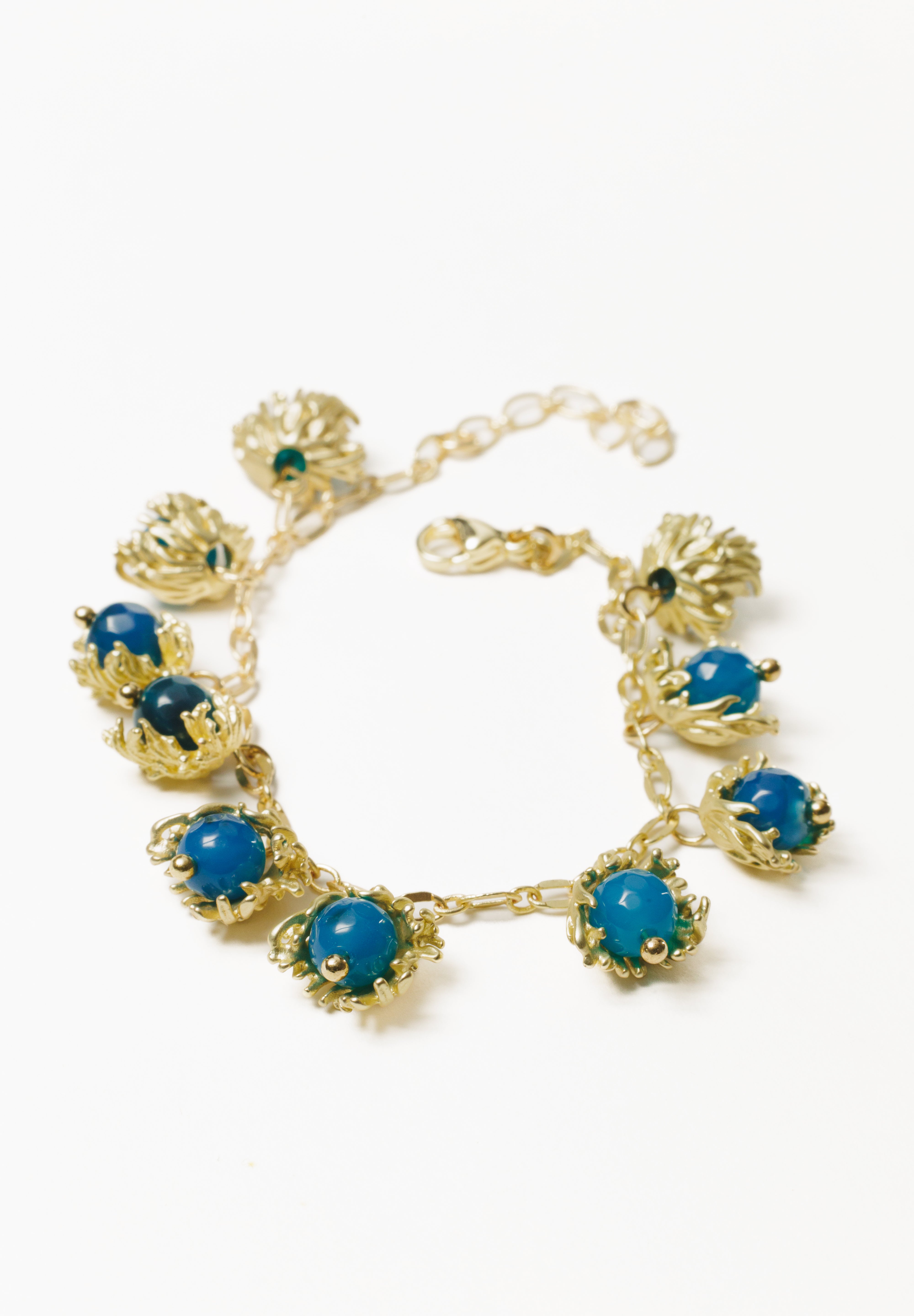 Pulsera cadena oro ágatas azules DEEP BLUE - KIREI 