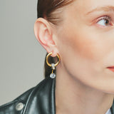 FROST Gold | Aros asimétricos con circonita y cadena