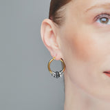 HALO Gold | Aros con anillas y circonitas