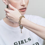 IMPULSE | Pulsera de cadenas bicolor en acero con colgantes