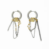 INTERFERENCE | Pendientes de aro con cadenas y circonitas