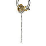 INTERLOCK | Boucles d'oreilles créoles avec anneaux et chaîne pendante