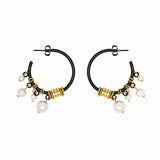 Density Earrings – Aros Negros con Perlas