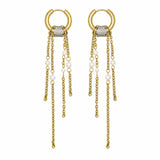NOVA EARRINGS · Aros Dorados con Perlas y Cadenas