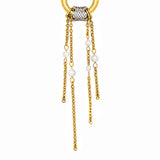 NOVA EARRINGS · Aros Dorados con Perlas y Cadenas