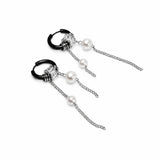 VECTOR EARRINGS – Aros Negros con Perlas y Cadenas