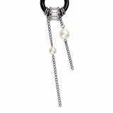 VECTOR EARRINGS – Aros Negros con Perlas y Cadenas