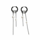 VECTOR EARRINGS – Aros Negros con Perlas y Cadenas