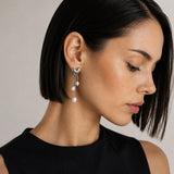 HEARTDROPS | Boucles d'oreilles longues cœur et perles