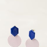 Pendientes largos esmaltados azul y malva Music I - KIREI 