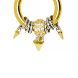 SPIKE ORO | Boucles d'oreilles créoles dorées avec pendentifs et zircons