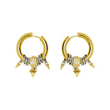 SPIKE ORO | Boucles d'oreilles créoles dorées avec pendentifs et zircons