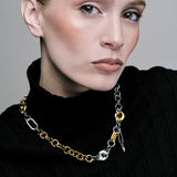 URBAN | Collar bicolor de cadenas con colgante estructural