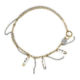 VOLTAGE | Collar bicolor con imperdibles en acero inoxidable