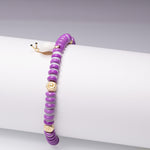 Pulsera de gemas malva con charm HELIX - KIREI 