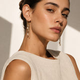 ELECTRIC Steel | Boucles d'oreilles longues en acier avec perles et chaînes
