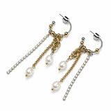 ELECTRIC Steel | Boucles d'oreilles longues en acier avec perles et chaînes