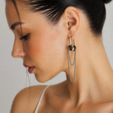 AUTOMNE | Boucles d'oreilles créoles avec double chaîne