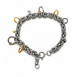 Pulsera EMERGE de acero con anillas doradas – Kirei Jewellery