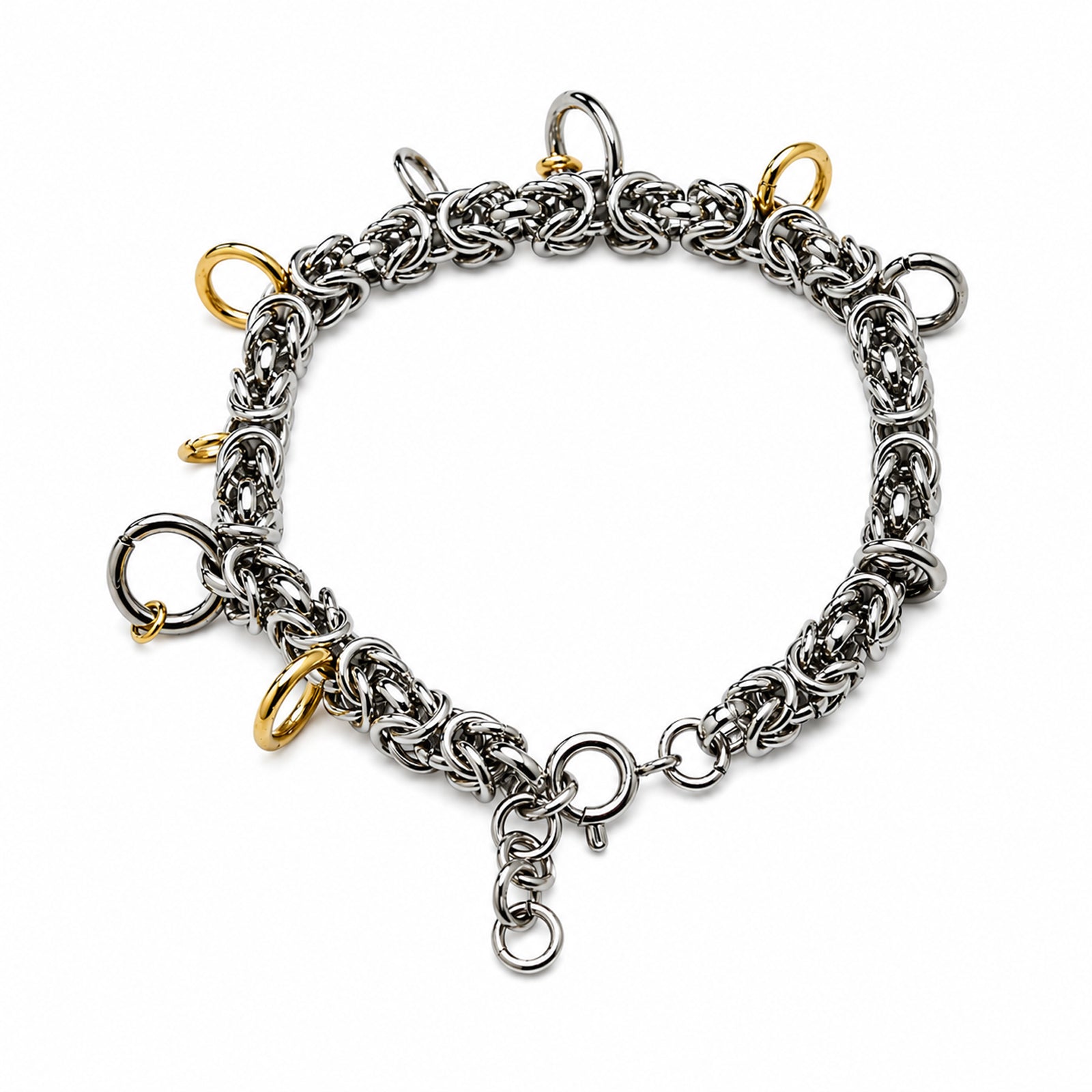 Pulsera EMERGE de acero con anillas doradas – Kirei Jewellery