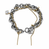 Pulsera OVERLAY STEEL con cadenas superpuestas y detalles colgantes – Kirei Jewellery