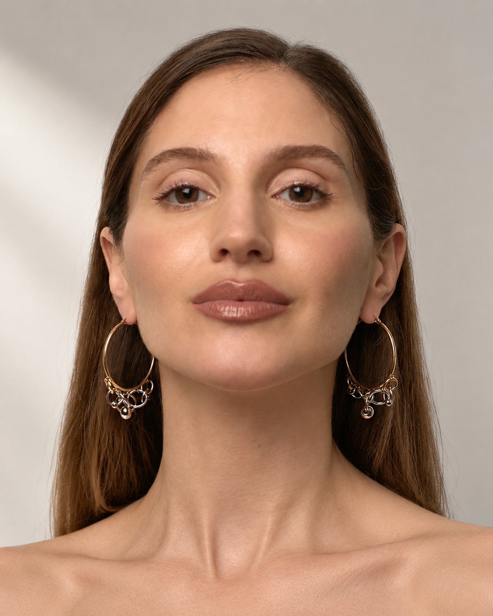 GRAVITY · Aros XL bicolor con anillas – Kirei Jewellery