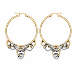 Pendientes de aro XL GRAVITY dorados y plateados con anillas móviles – Kirei Jewellery