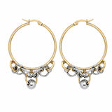 Pendientes de aro XL GRAVITY dorados y plateados con anillas móviles – Kirei Jewellery