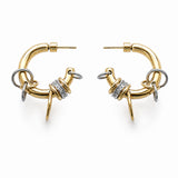 Pendientes NODE GOLD bicolor con anillas y circonitas – Kirei Jewellery