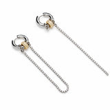 Detalle de pendientes STREAM con aro huggie y caída de strass – Kirei Jewellery
