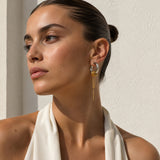 AFTERGLOW | Boucles d'oreilles asymétriques avec chaînes et zircons