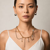 VOLTAGE | Collier bicolore avec épingles à nourrice en acier inoxydable