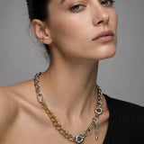 URBAN | Collier bicolore chaînes avec pendentif structurel
