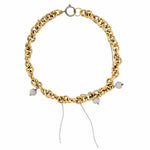 Collar TRACE dorado con circonitas y cadenas de acero – Kirei Jewellery