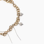 Detalle del collar TRACE con esferas de circonitas y cadenas finas – Kirei Jewellery