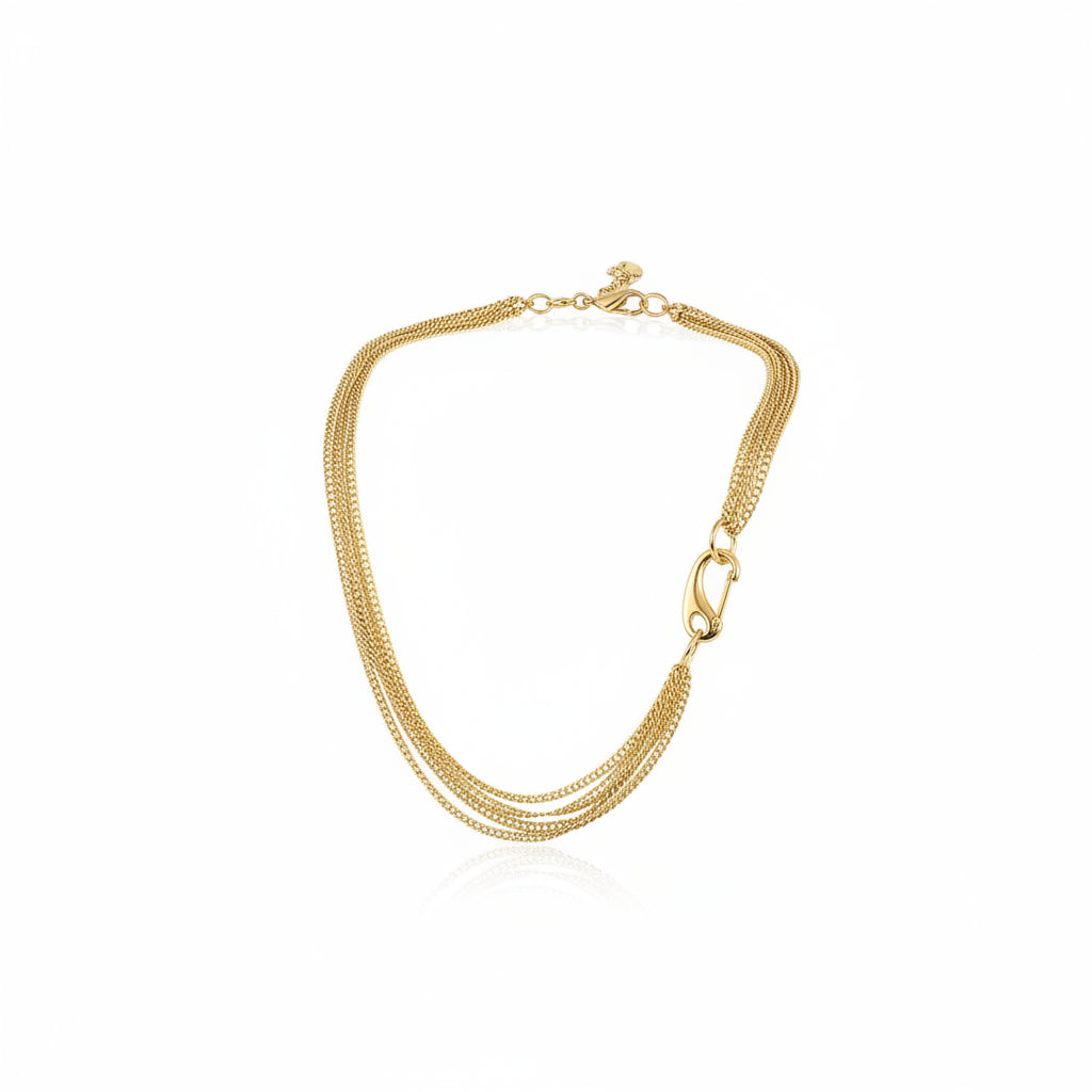 Collar largo multiples cadenas cierre mosquetón VOLUNTAD - KIREI 